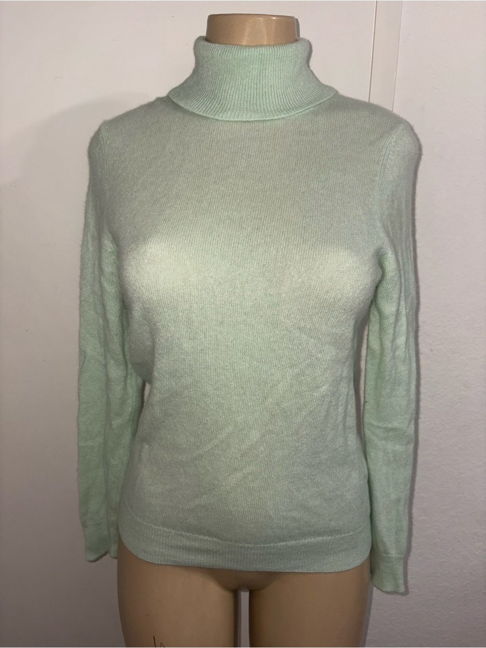Cashmere Charter Club Turtle Neck Pullover Green Sweater Size Small